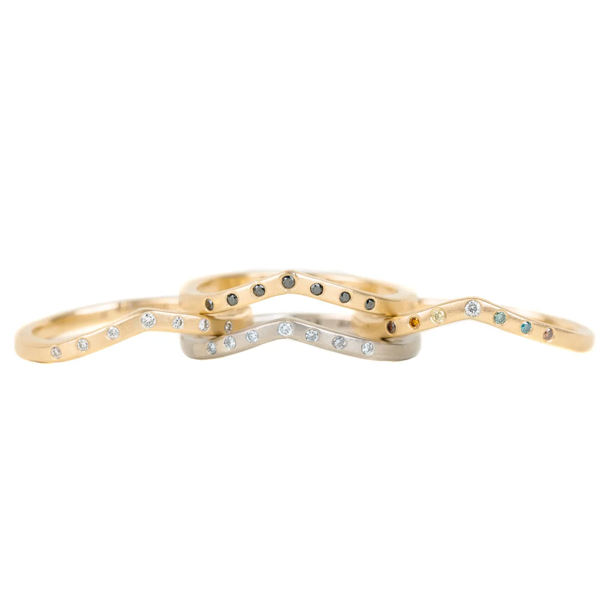 Tiara Shadow Band - 18ky Gold, 14kpw Gold   VS Diamonds, Black Diamonds