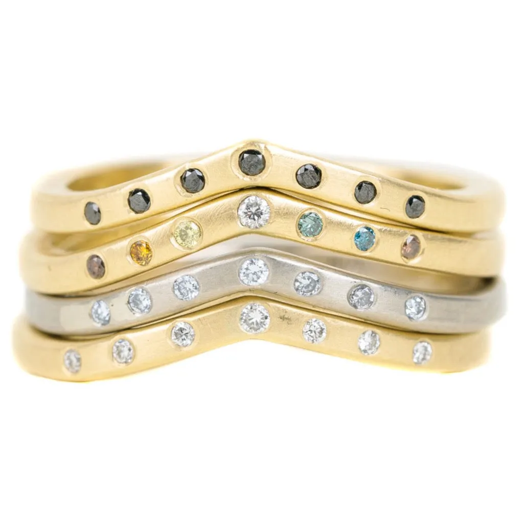 Tiara Shadow Band - 18ky Gold, 14kpw Gold   VS Diamonds, Black Diamonds