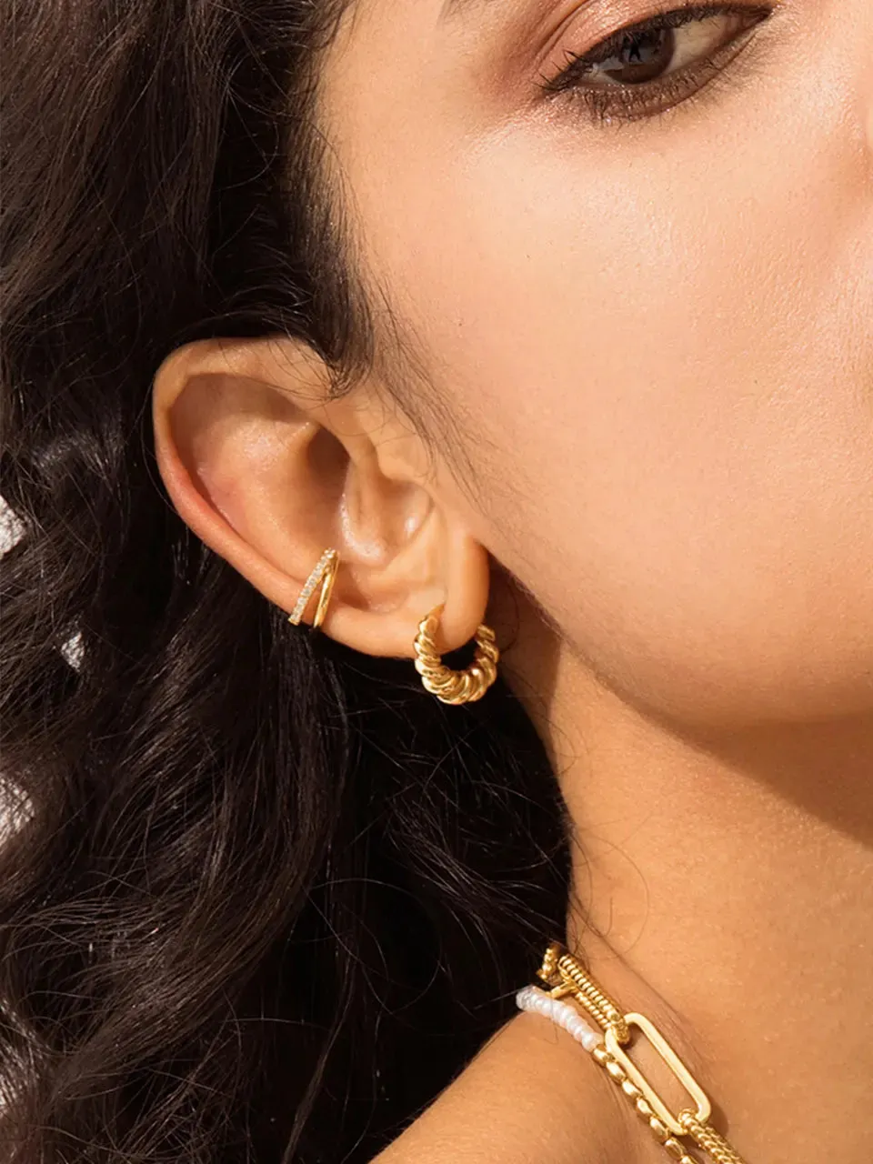 Twisted Swirl Hoop Earrings